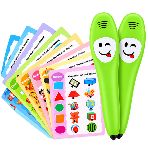 12-Piece Interactive Talking Learning Pen & Educational Cards for Kids
