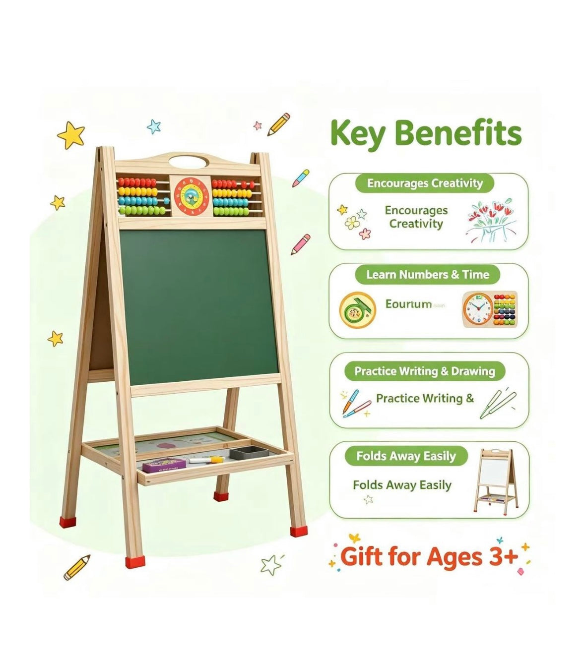 Foldable Double-Sided Drawing & Writing Board