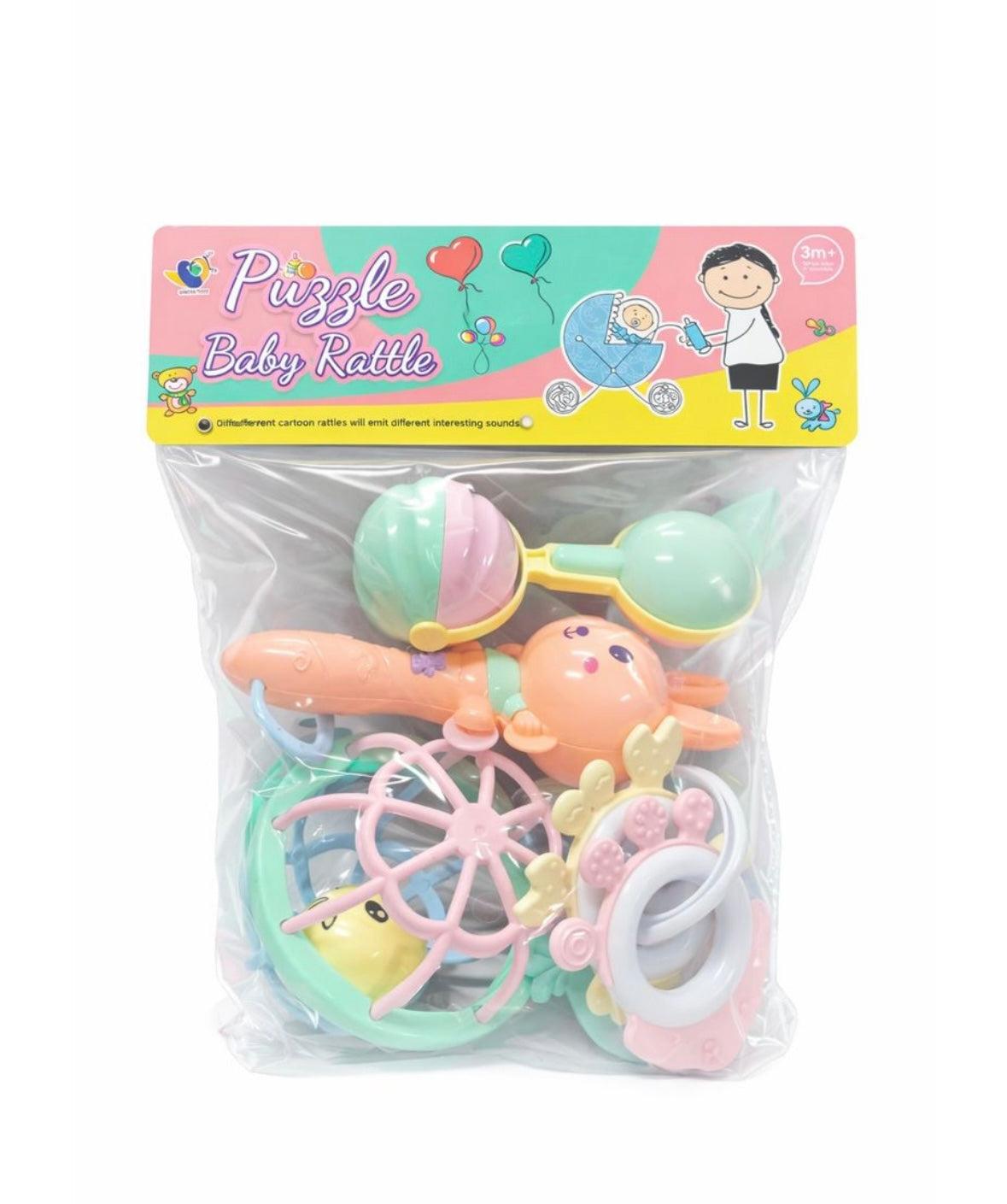Puzzle Baby Rattle Set - Multicolour