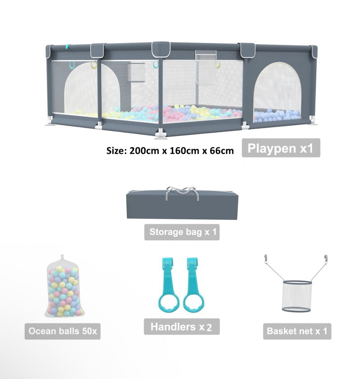 Baby Playpen Activity Center Set-grey-High Quality