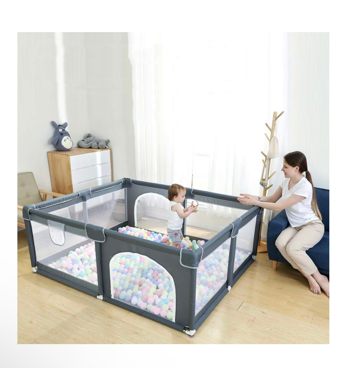 Baby Playpen Activity Center Set-grey-High Quality