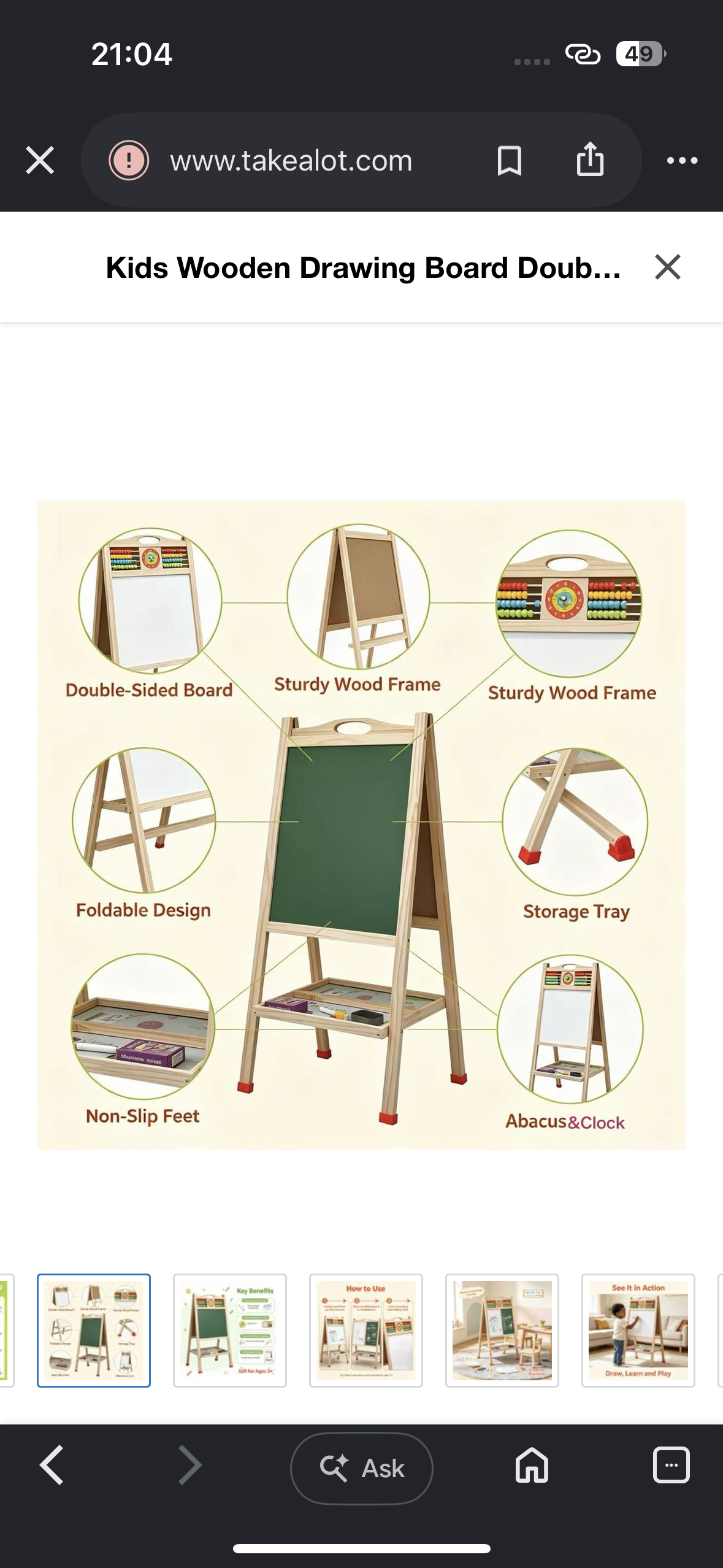 Foldable Double-Sided Drawing & Writing Board