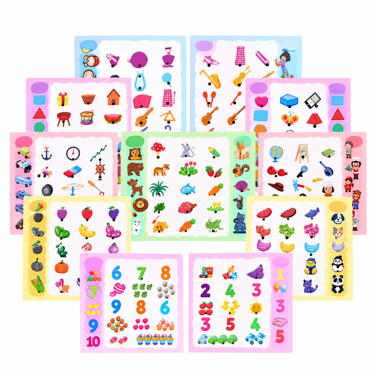 12-Piece Interactive Talking Learning Pen & Educational Cards for Kids
