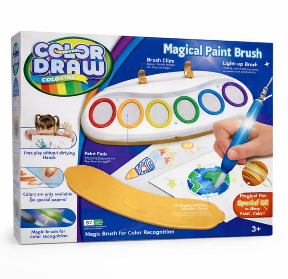 Magical Paint Brush Colour Recognition Drawing Set for Kids – 18 Sheets