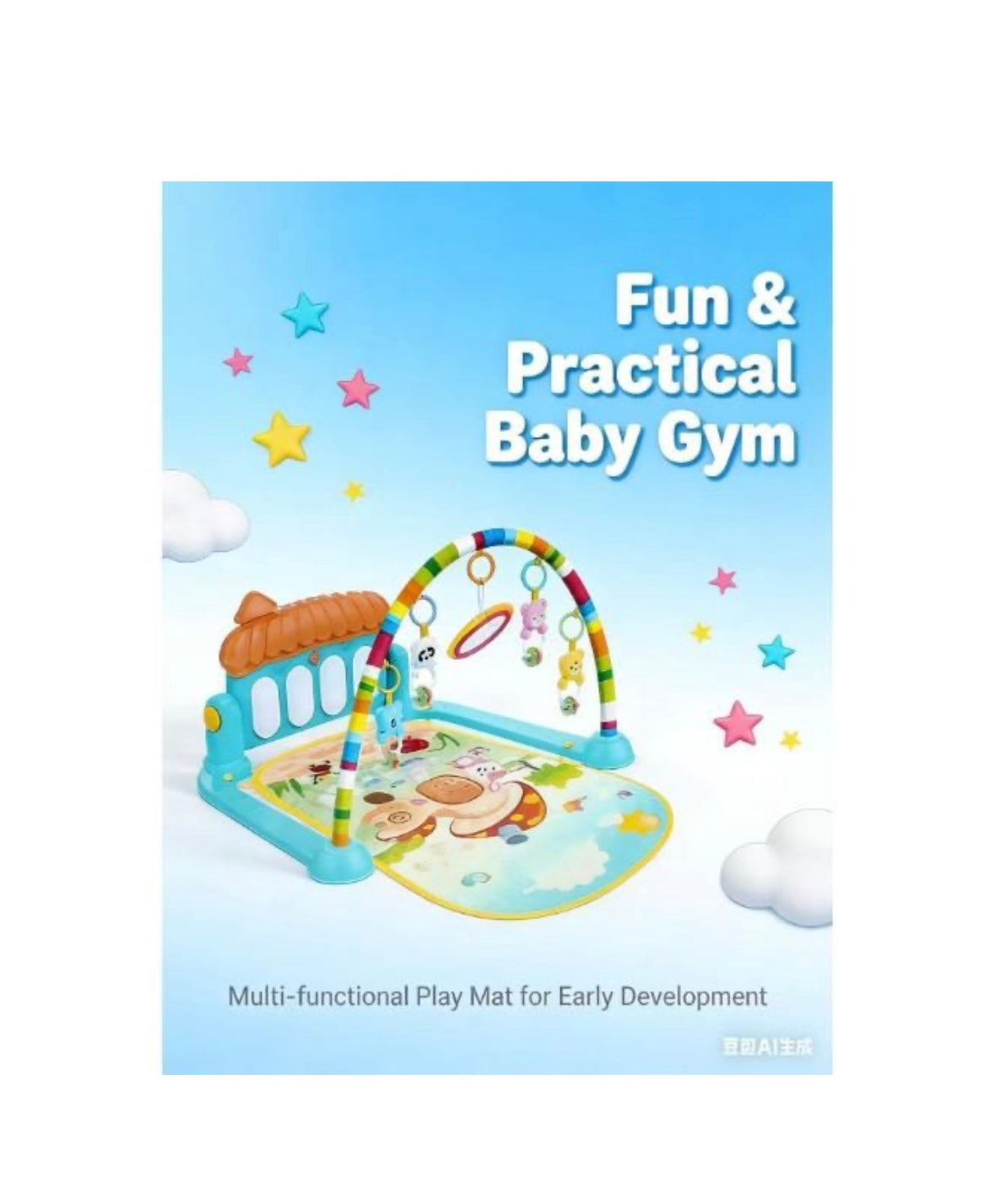 Baby Activity Gym with Piano & Play Mat
