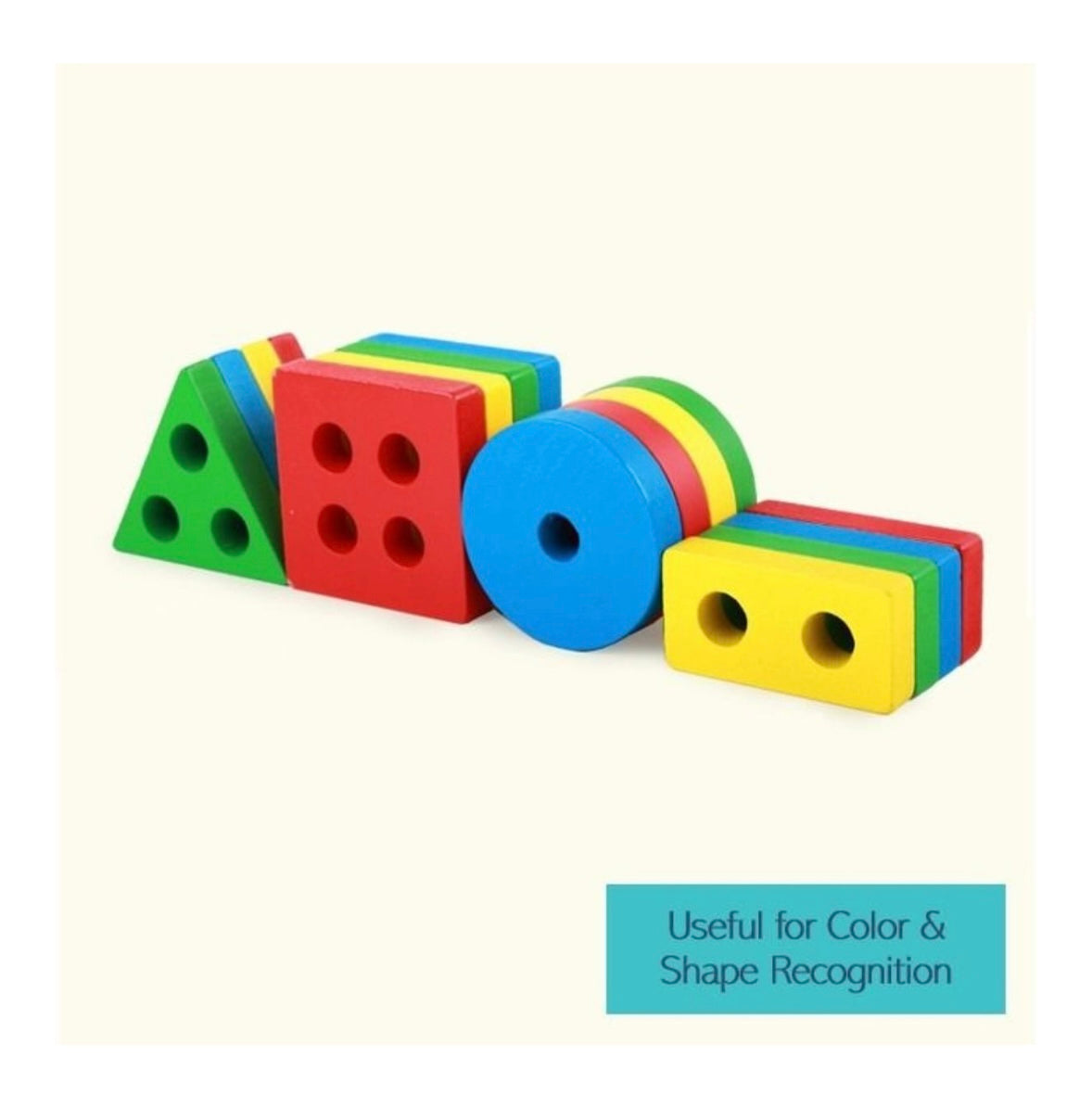 Montessori Wooden Shape Sorting & Stacking Board