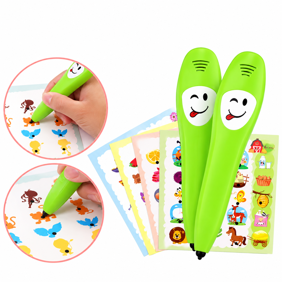 12-Piece Interactive Talking Learning Pen & Educational Cards for Kids