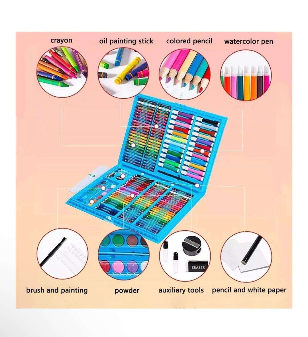 168-Piece Kids Art Set with Colouring Book