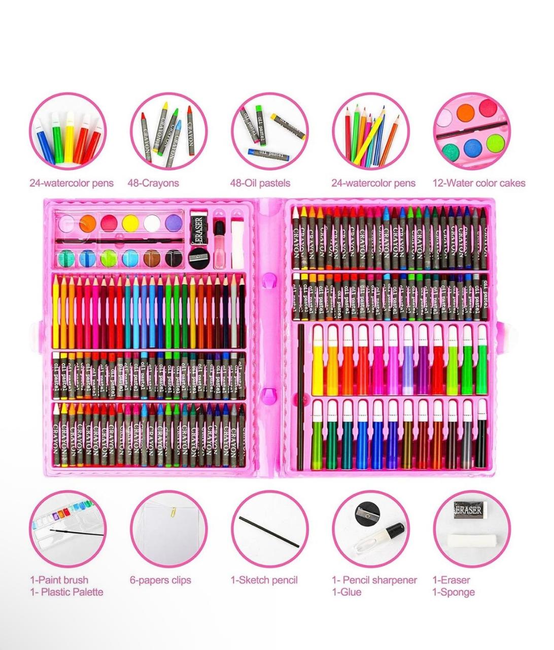 168-Piece Kids Art Set with Colouring Book