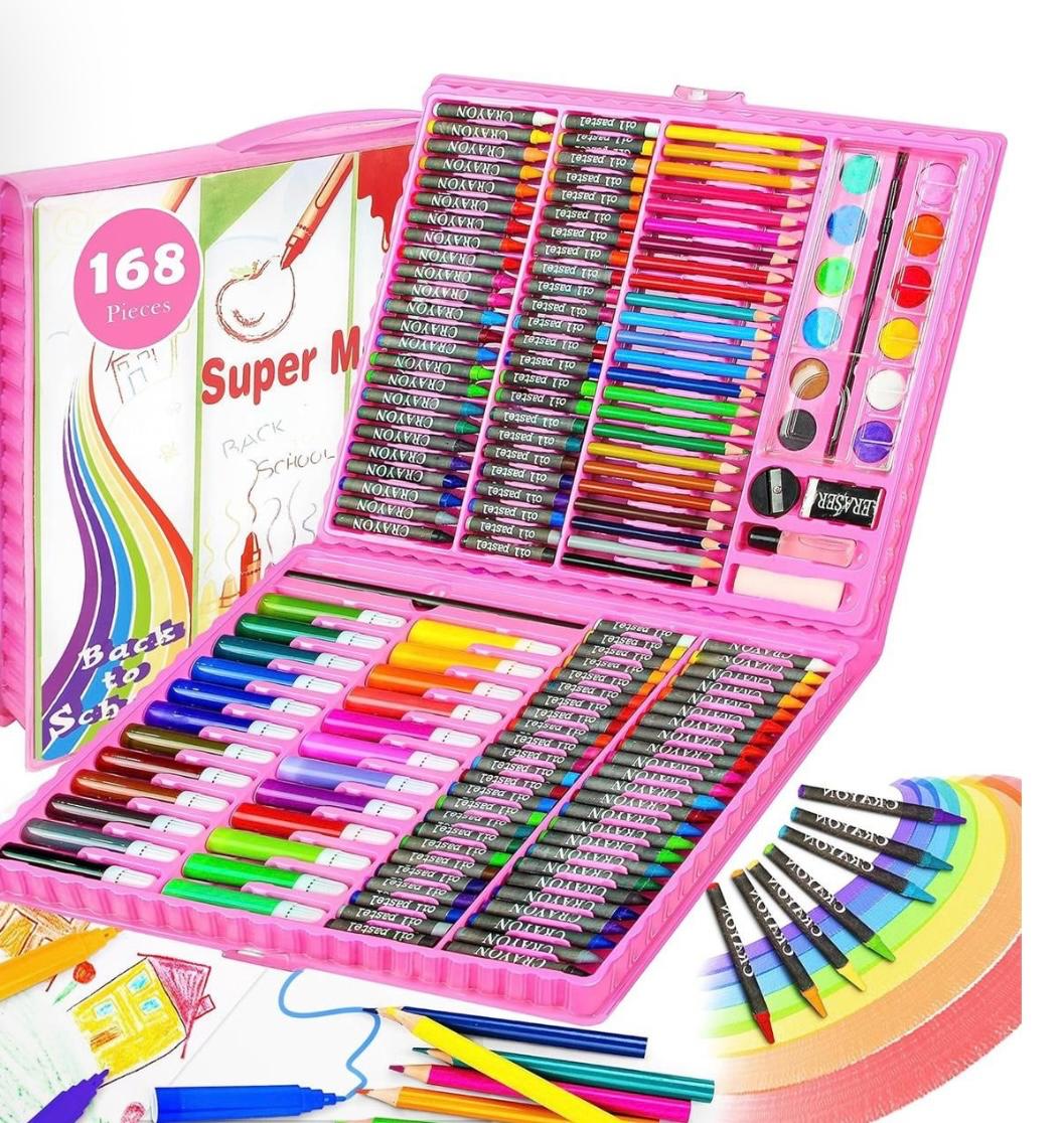 168-Piece Kids Art Set with Colouring Book
